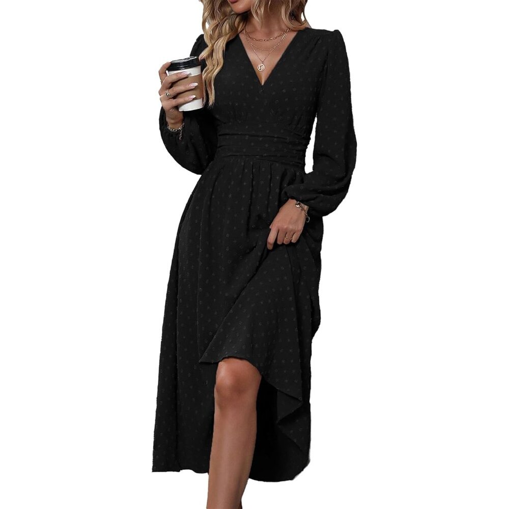 Women's Long Sleeve Maxi Dress Polyester Casual Formal Spring Fall